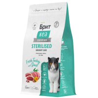 Брит КЕА сухой корм д/стер кош 1,5кг с индейкой и уткой STERILISED URINARY CARE