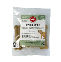 ДеликаЧойс 3" Кости из жил 7,5 см (в 1шт.4кости), 18-20г, (100шт. в кор.=400костей), прессованные