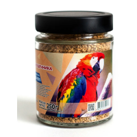 Кальций ракушечника кормовой для попугаев, канареек (желтый) 250гр банка 1*15