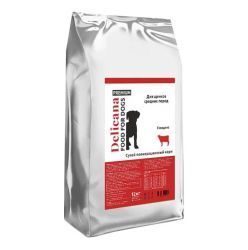 Delicana сух.д/ЩЕНКОВ средних пород говядина 12 кг / 1*1