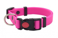 Ошейник из биотана с фастексом, 25мм, обх.шеи. 37-55см, матовый, розовый