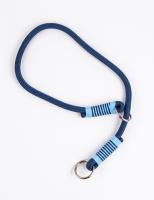 Ошейник-удавка капроновый Dog&Vogue Rope круглого плетения синий 10мм*75см