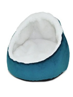 УЮТ Лежанка "Лукошко" зеленая h35см*48см, велюр,иск.мех/холофайбер, съемная подушка/ЛМ35