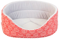 Лежанка Геометрия с плюшем №2 43*30*16 см коралловый