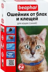 Беафар ош. д/кош"Flea & Tick collar" синий 35см