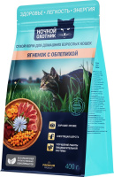 Ночной Охотник сух. д/кошек Ягнёнок с облепихой 0,4 кг квадропак