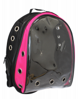 №1 Favorite Рюкзак-переноска д/животн.с панор.видом,вентил.отверст.,21x23x41см,черно-розовый