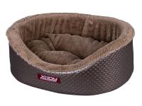 Лежак Премиум (Пунто) 64х49х20 см коричневый/кофемолоко КСОДИ (XODY)