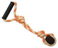 №1 Грейфер веревка с мячом и с ручкой, бежево-оранжевый 38см, 1*48шт