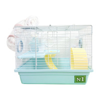 №1 Клетка для грызуна, 34,5*27*27,5, 2-хэтажная, с лабиринтом, голубая, в инд.упак., 1*6