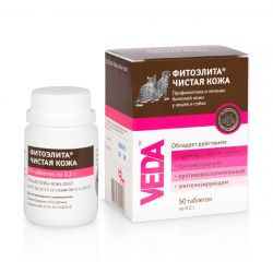 Фитоэлита Чистая кожа для кошек и собак 50 таб (годен до 30.06.26г)