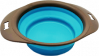 Миска складная для питомцев голубая 900мл 25x19x6см (М) d17,5см/h3см PP,TPR (1*72шт)