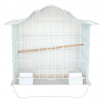 №1 Клетка для птиц, 47*36*55,5, фигурная, укомплектованная, белая, 1*6