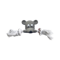 №1 Мордочка мышонка с веревкой, латекс, с пищалкой, 20см, игрушка для собак, 1х192шт