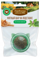 Игрушка д/кошек "Мятный шар на подставке с липучкой 26 гр "Деревенские лакомства"