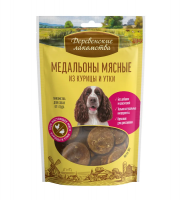 Медальоны мясные из курицы и утки д/соб "Деревенские лакомства" 90 гр