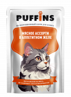 Пуффинс конс. д/к Мясное ассорти в аппетитном желе дой-пак 75гр.