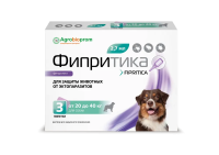 Фипритика капли на холку для собак (1 пипетка 2,7 мл от 20 до 40 кг) 3 шт  