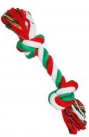 №1 Грейфер веревка с двумя узлами, бело-зелено-красный 20 см, 1*120 шт