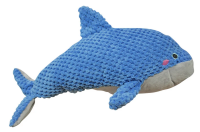№1 Игрушка для собак Дельфинчик с пищалкой, голубой, текстиль, 32Х21х16см, 1*80
