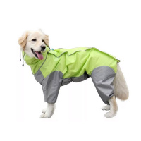 УЮТ Дождевик для собак крупных пород "4лапы" на кнопках, 78см, зеленый/серый, 9ХЛ, (1*50)