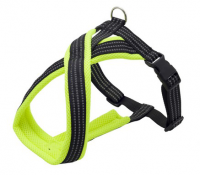 Шлейка нейлон Х-образная с мягкой подкл.15мм*26см*34/45см. зеленая