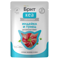 Брит КЕА Пауч для кошек индейка и тунец в желе 75г*12
