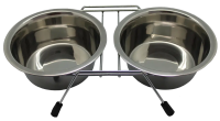 Подставка с мисками метал. 2х0,75 л. напольная