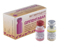 ДИПЕНТАВАК (5д в уп) пр.бешен.чумы,парвов.энт,инф.гепат,аденов.лепт1доз-2фл( холод)