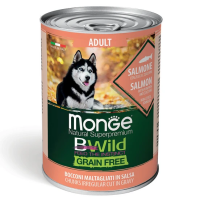Monge Dog BWild GRAIN FREE беззерновой Лосось с тыквой и кабачками д/соб. конс 400гр