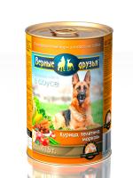 Верные Друзья конс. д/с Курица-Телятина-Морковь кусочки в соусе ж/б 415 гр