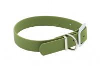 Ошейник из биотана, 25мм, обх.шеи. 35-45см, матовый, оливковый