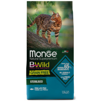 Monge Cat BWild GRAIN FREE сух беззерновой корм из тунца д/стерил кошек 1,5 кг