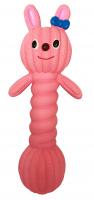 №1 Зайчик розовый с пищалкой, латекс, 19см, Игрушка для собак,1*144шт