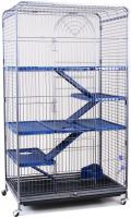 №1 Клетка для шиншилы, 4-этажная, выдвигающийся поддон, укомплектованная,79*52*140, на колесах, 1*1