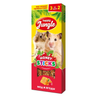 HAPPY JUNGLE Палочки д/мелк.грызунов мед и ягоды 3 шт 90 гр (*22 шт) 