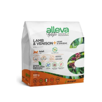 Аллева корм для взрослых кошек Холистик 0,4кг с ягненком и олениной, коноплей и женьшенем  