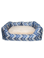 УЮТ Лежак "Зигзаг" синий 70*50см, жаккард/холофайбер, съемный чехол на молнии/ЛМ56