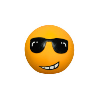 №1 Мячик-смайлик в очках оранжевый, латекс, с пищалкой, 6см, игрушка для собак, 1х192шт