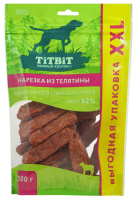 Нарезка из телятины для собак XXL 300 гр (м/уп)*18 ТитБит 