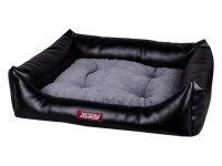 Лежак Люкс (экокожа) 60*50*15 см Черный/сер КСОДИ (XODY)
