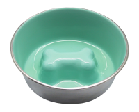 Уют Миска металлическая "Кость" 0,4л; D=13см; h=4см нескользящая (1х54шт/кор)