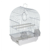 №1 Клетка для птиц, 30*23*39, овальная, укомплектованная, белая, 1*10