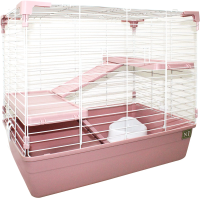 №1 Клетка для кролика с 2-мя полками, розовая,  69*44,5*59, 1*2шт
