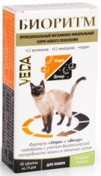 БИОРИТМ д/кошек 48 табл функциональный витаминно-минеральный корм со вкусом кролика	