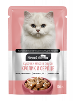 Ночной Охотник конс. д/к Кролик-сердце в соусе дой-пак 100гр.