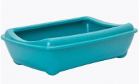 №1 Туалет для кошки глубокий с бортиком, 43х30х12см Бирюзовый, 1х10шт