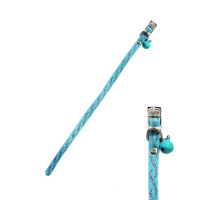 УЮТ Ошейник 1.0х31см Лакированный с бубенчиком 1х12шт голубой