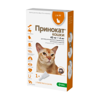 Принокат раствор для кошек до 4 кг и хорьков для наружного применения (капли на холку)