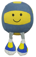 №1 Игрушка для собак Мяч волейбольный  с пищалкой, сине-желтый, текстиль, 23х14см, 1*80